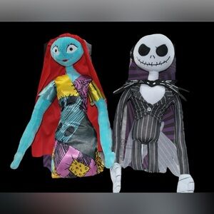 NEW DISNEY BUNDLE JACK & SALLY THE NIGHTMARE BEFORE CHRISTMAS POSEABLE 24” PLUSH